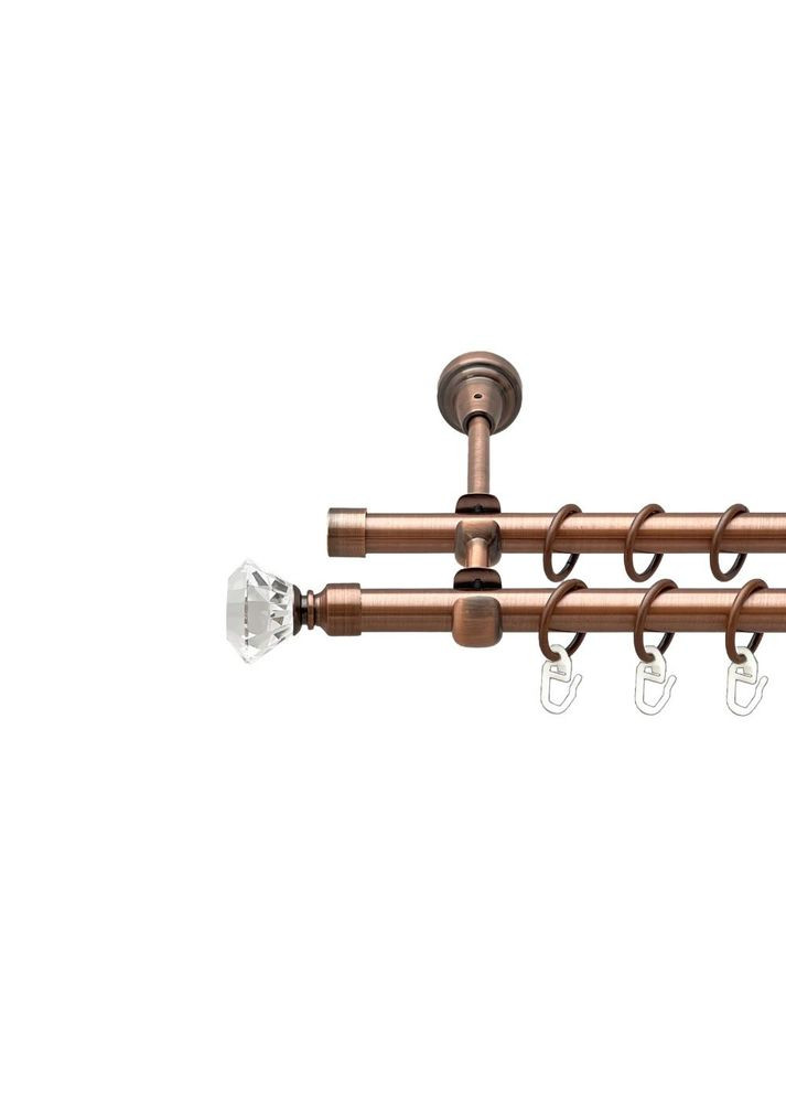 Карниз Спектралія металевий дворядний відкритий гладка труба Мідь 16\16 мм 200 см (00-00020710) ORVIT (300689674)