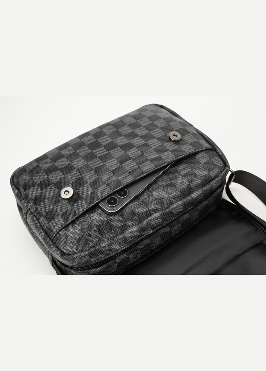 Мужская городская сумка барсетка на 2 отдела клетка Eton (316694242)