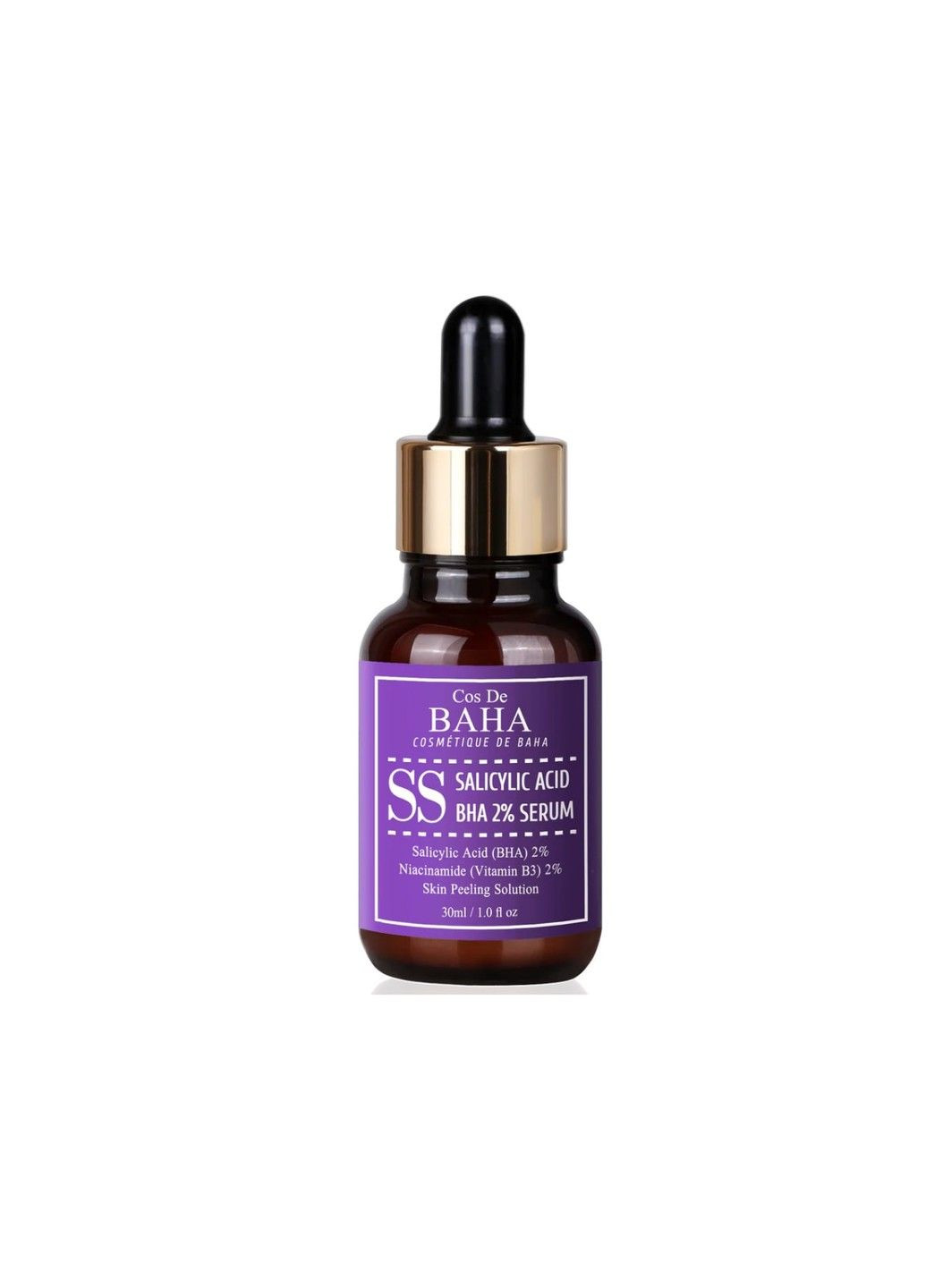 Кислотна сироватка з саліциловою кислотою 2%, ніацинамідом BHA Salicylic Acid 2% Exfoliant 30 мл Cos De Baha (317028685)