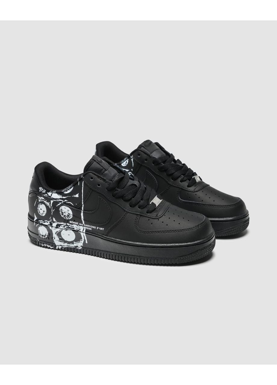 Черные демисезонные кроссовки nike black No Brand Air Force 1 Low х Comme des Garçons Supreme