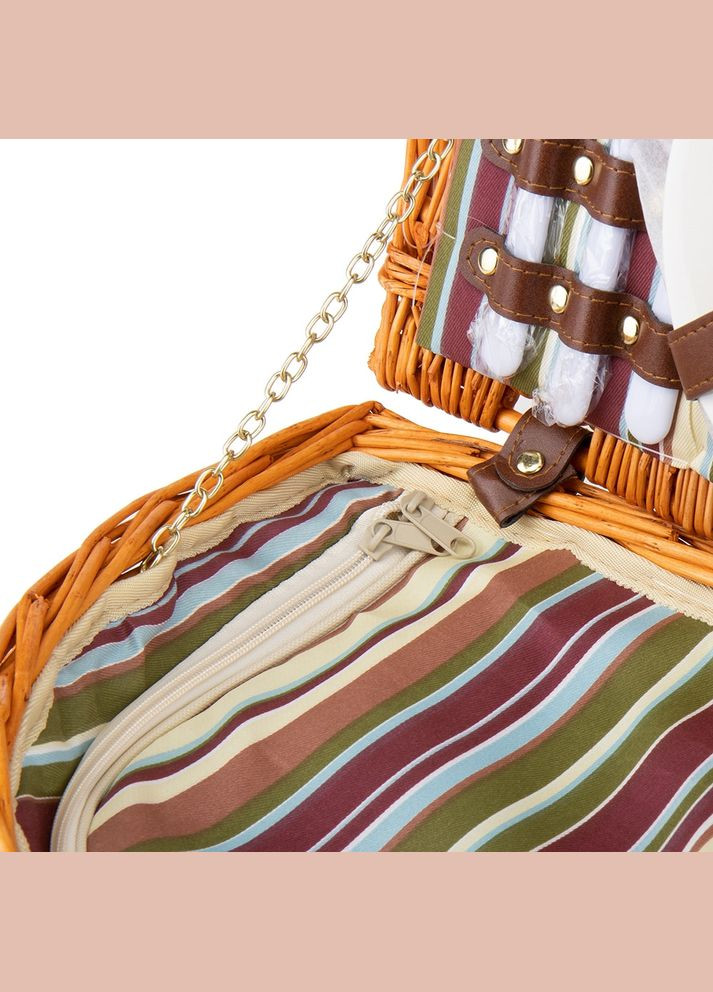 Корзина для пикника с термосумкой на 2 персоны из лозы 40х31х20 см 10503-023 Lefard (346529479)