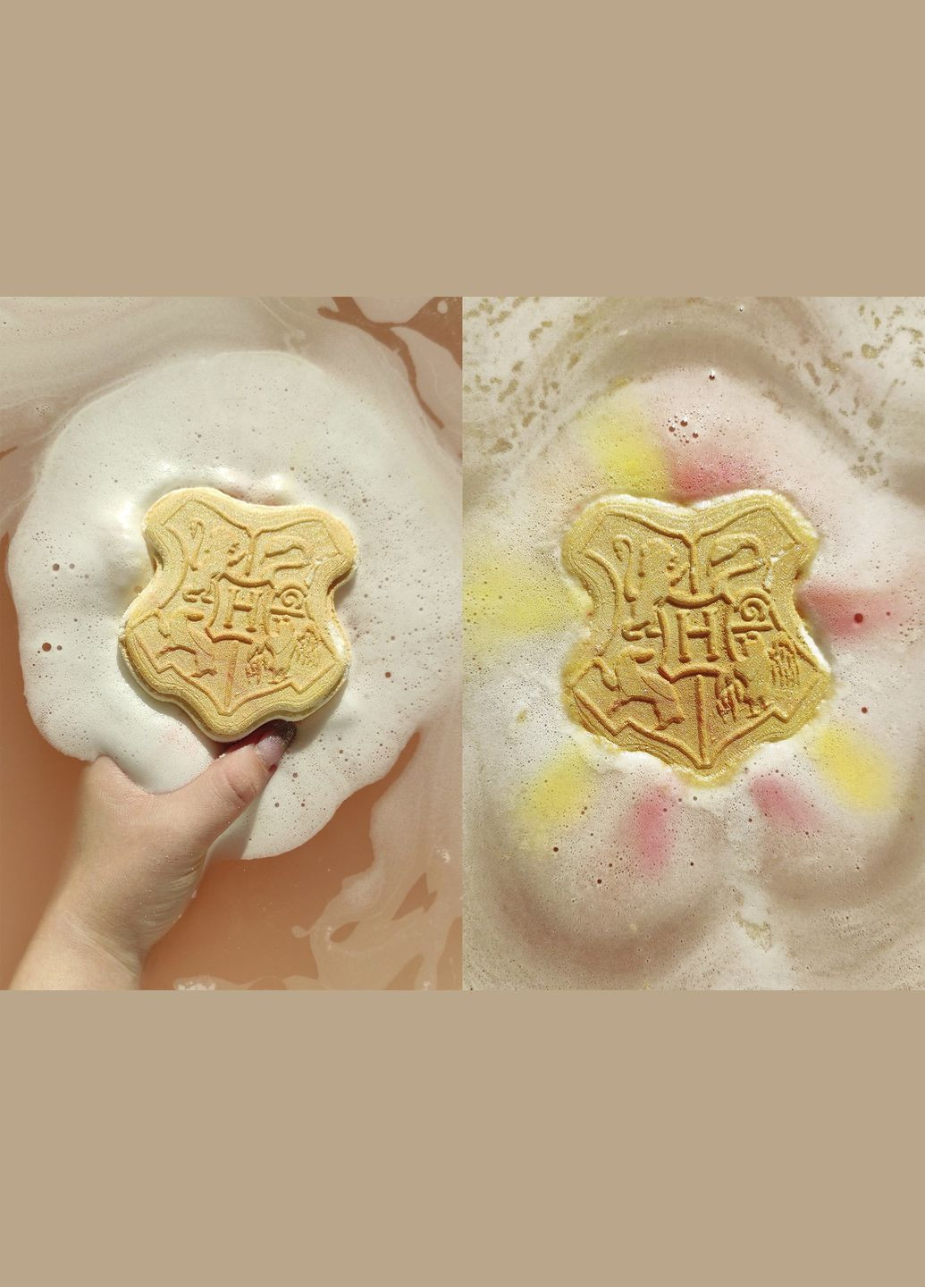 Бомбочка для ванни "Герб Хогвартсу Грифіндор" позолочена 190 г No Brand (318092876)