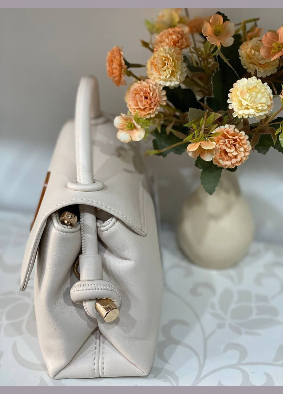 Классическая маленькая женская сумка из эко-кожи молочного цвета 31994 Fashion (338188026)