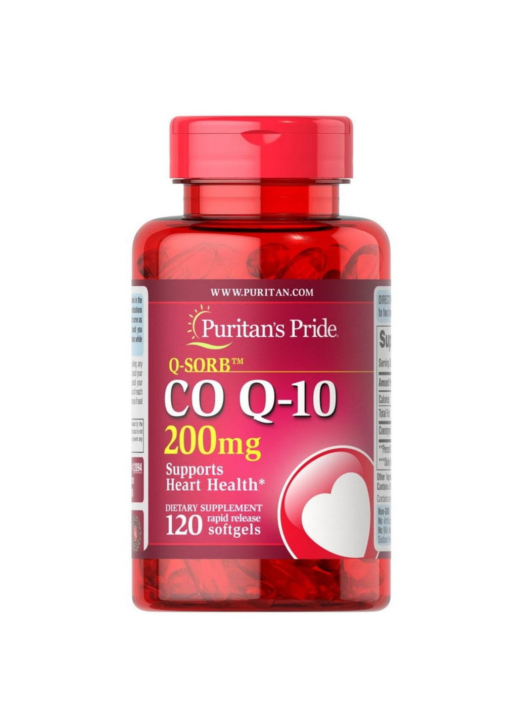 Натуральная добавка CO Q10 200 mg, 120 капсул Puritans Pride (293478823)