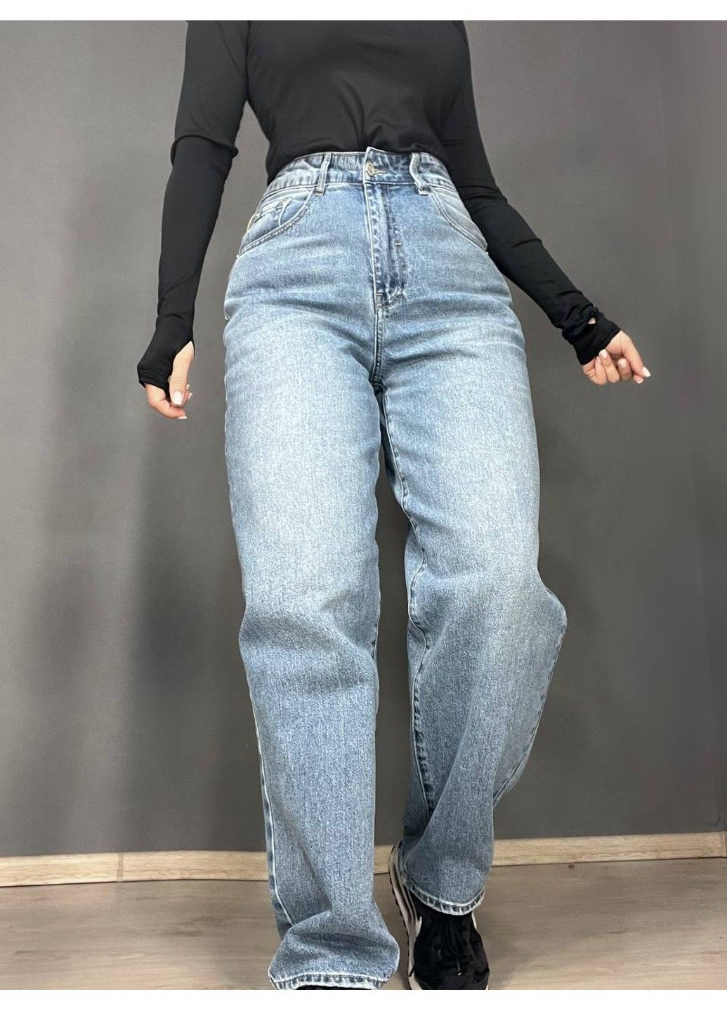 Джинсы женские Cool Angels 3101 SKATER jeans бананы высокая талия стрейчевые светло синие No Brand - (317626503)