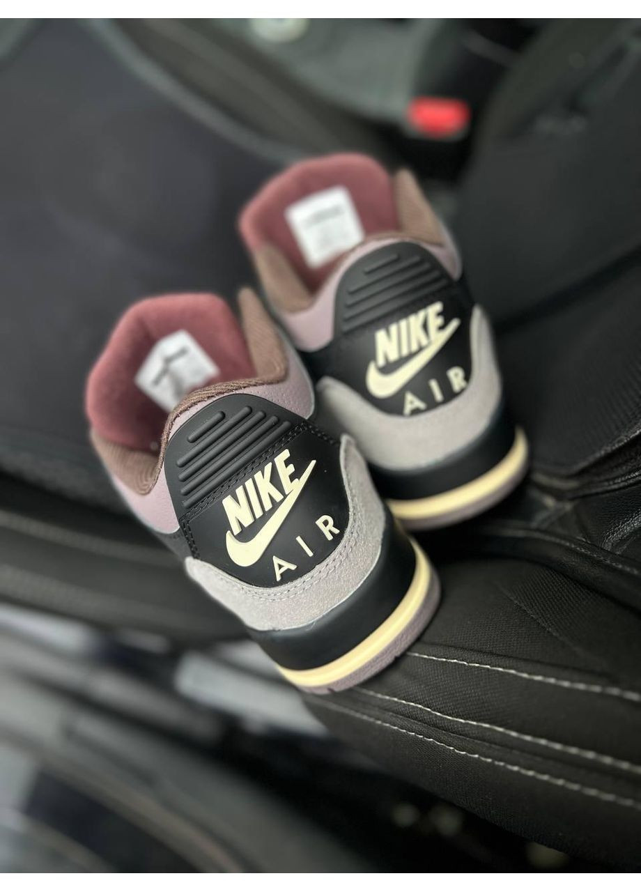 Рожеві Осінні кросівки чоловічі nike jordan 3 were sleeping black grey найк аір джордан No Brand