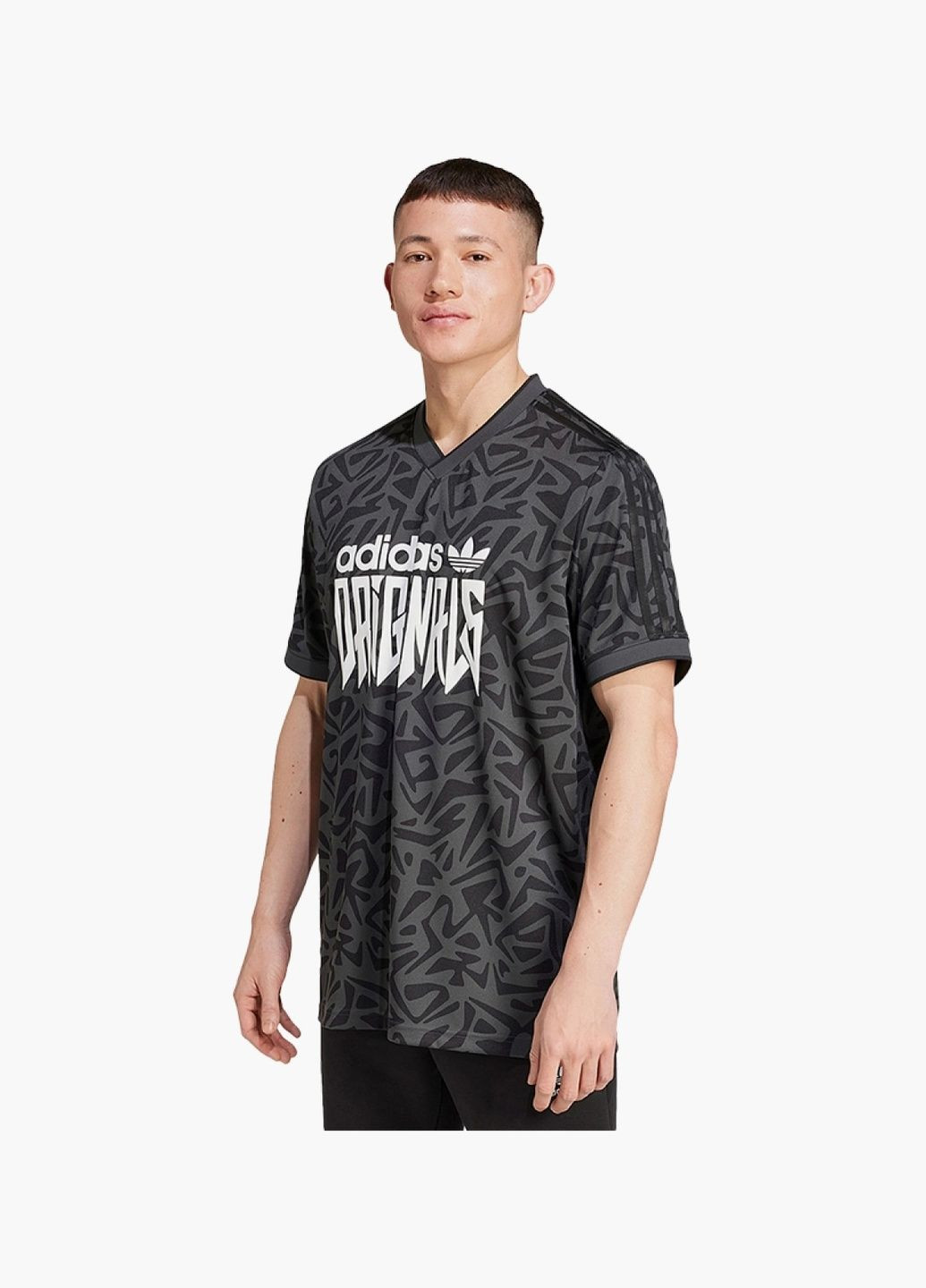 Сіра футболка чоловіча originals aop jersey grey ix9654 adidas