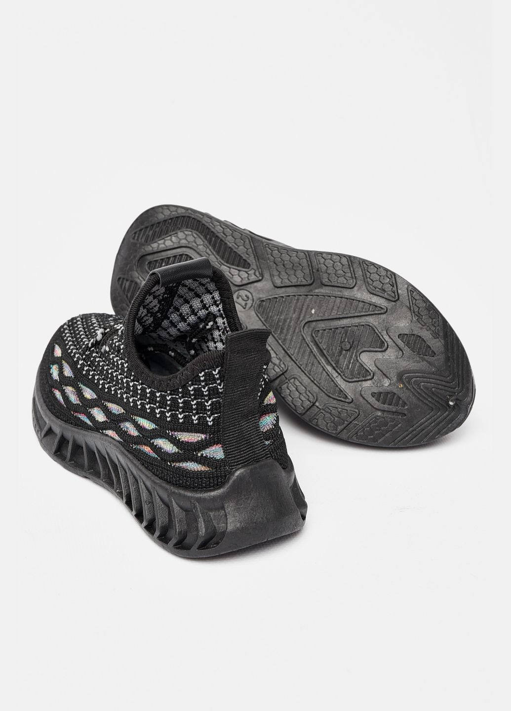 Черные демисезонные кроссовки детские для мальчика текстильные черного цвета Let's Shop