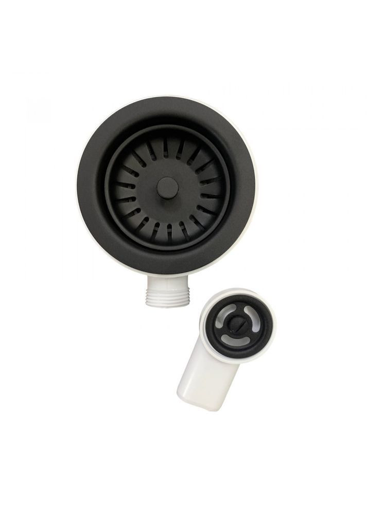 Сифон кухонный одинарный из нержавеющей стали Антрацит (35240114250) Adamant (372017489)