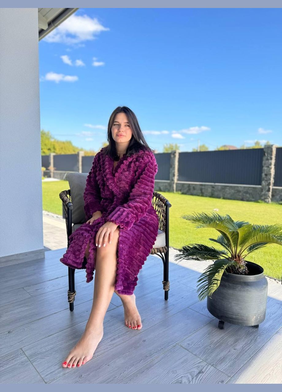 Халат женский махровый с капюшоном на запах длинный (П4К-Al-sharpey-halat-003-02) No Brand (308864383)