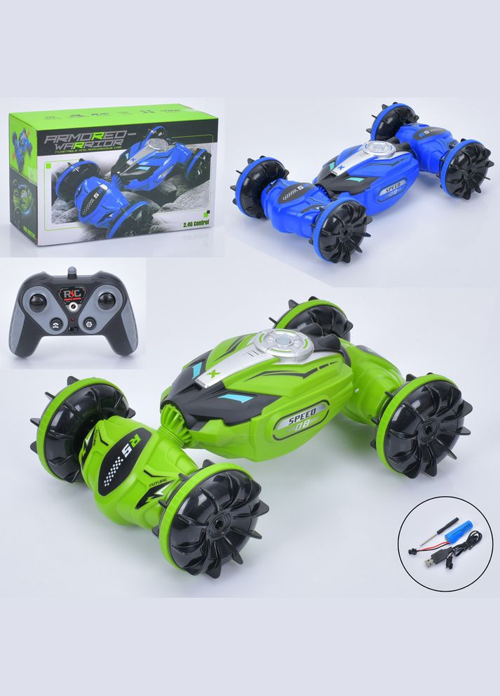 Радіокерована трюкова машинка з акумулятором, USB, світлодіодами, різні кольори 29x17x13,5 см (D857) No Brand (338532402)