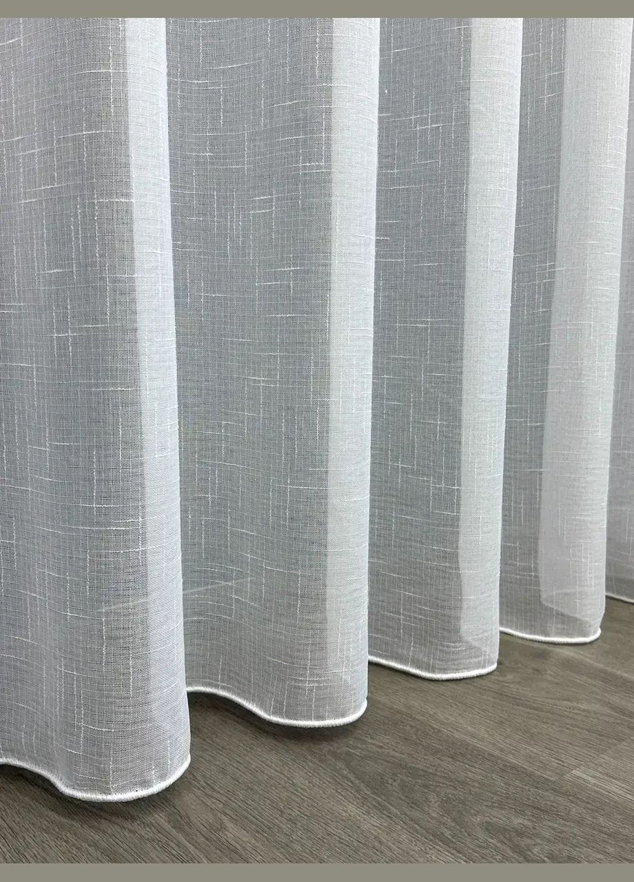 Тюль лен однотонный, на люверсах цвет белый. 400Х280 NOW BRAND (346058087)