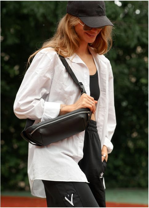 Сумка бананка женская через плечо из экокожи Holster MSH Черный Sambag (302008295)