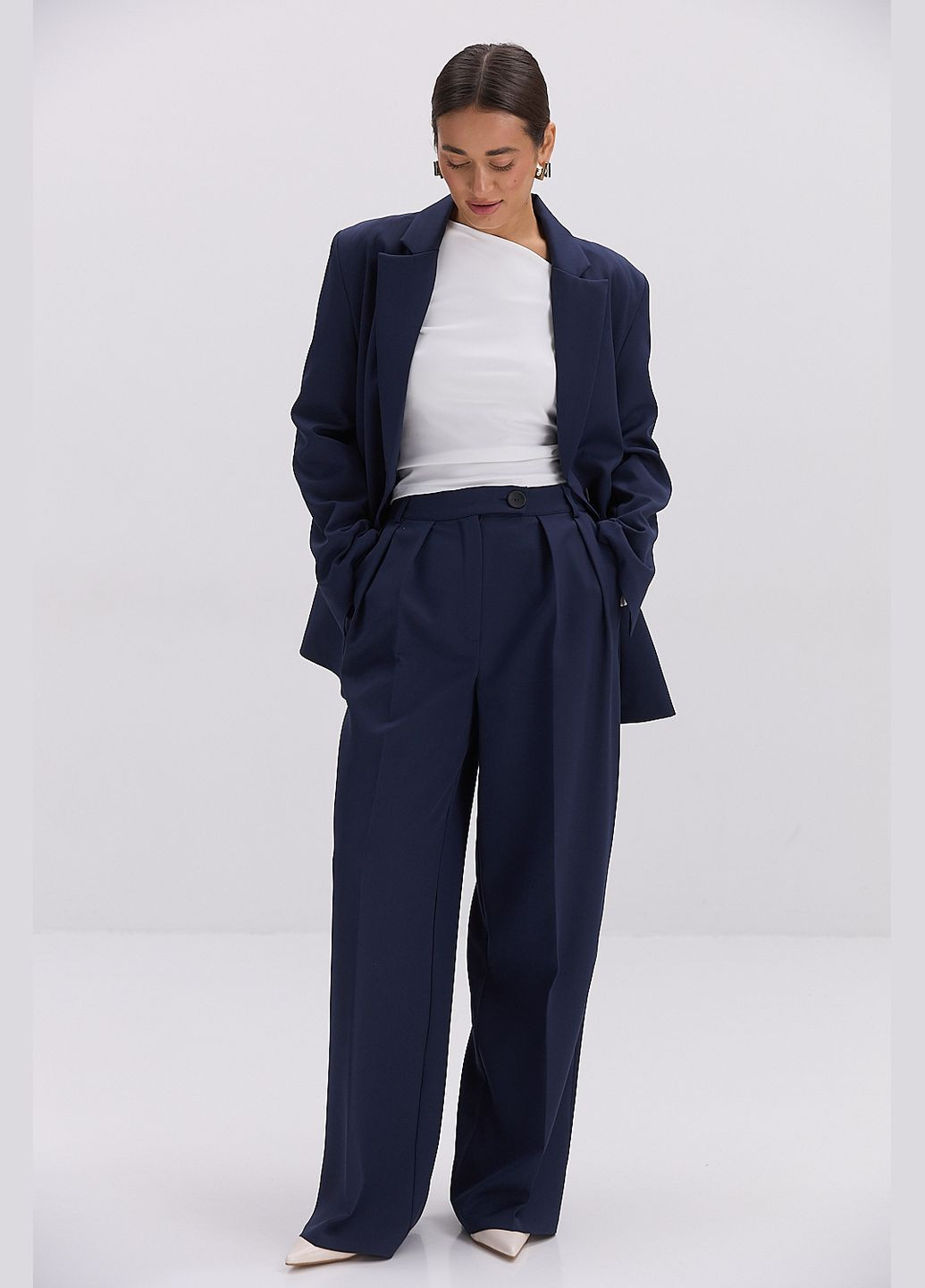 Жіночий костюм брючний з палаццо шоколадний Arjen (317233821)