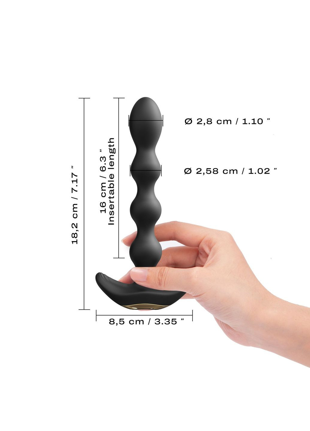 Анальний вібратор-намисто FLEXI BALLS, гнучкий стовбур, пульт ДК - CherryLove Dorcel (283251299)