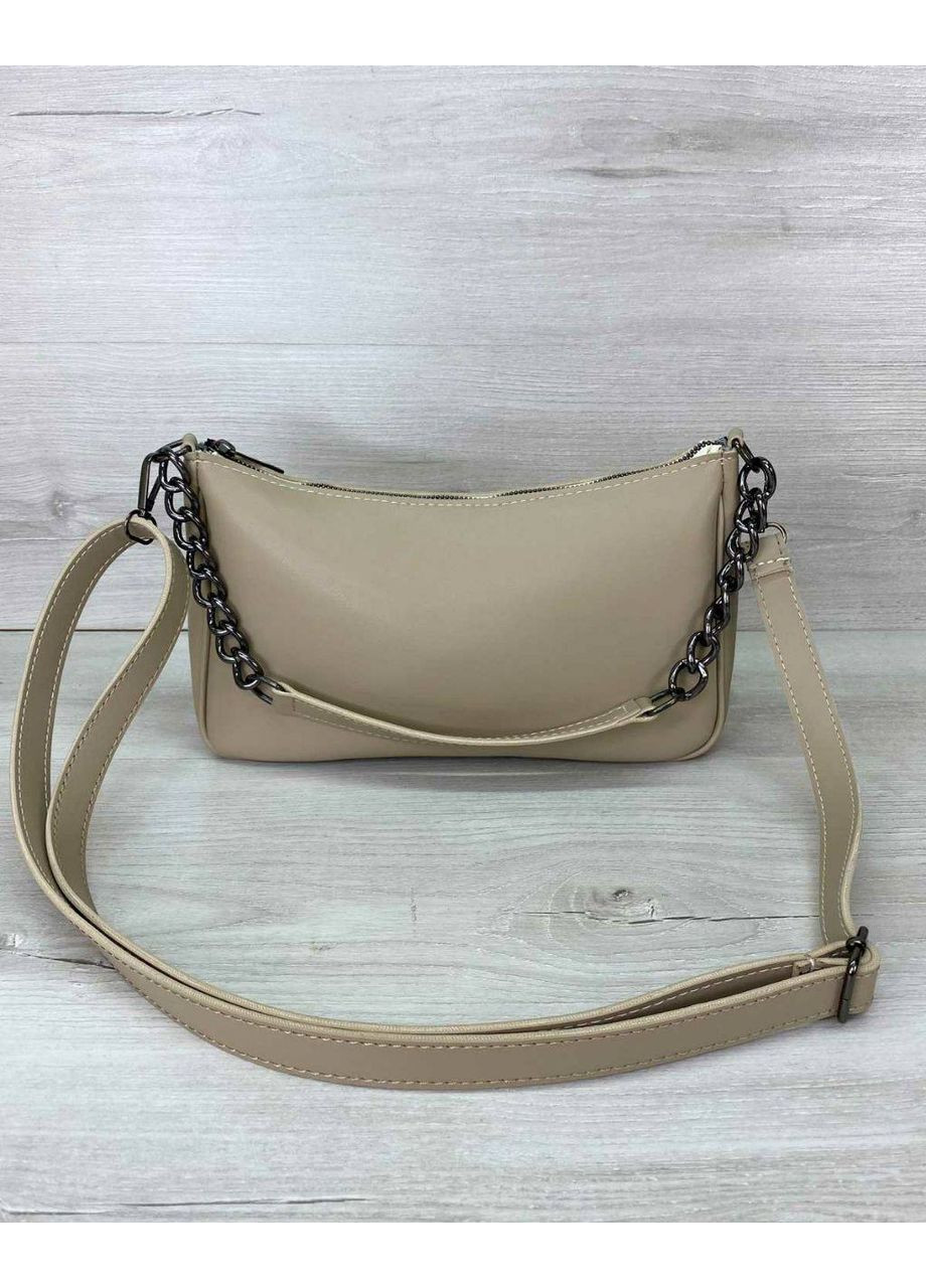 Жіноча сумка з еко-шкіри з ланцюжком і довгим ремінцем No Brand (369503643)