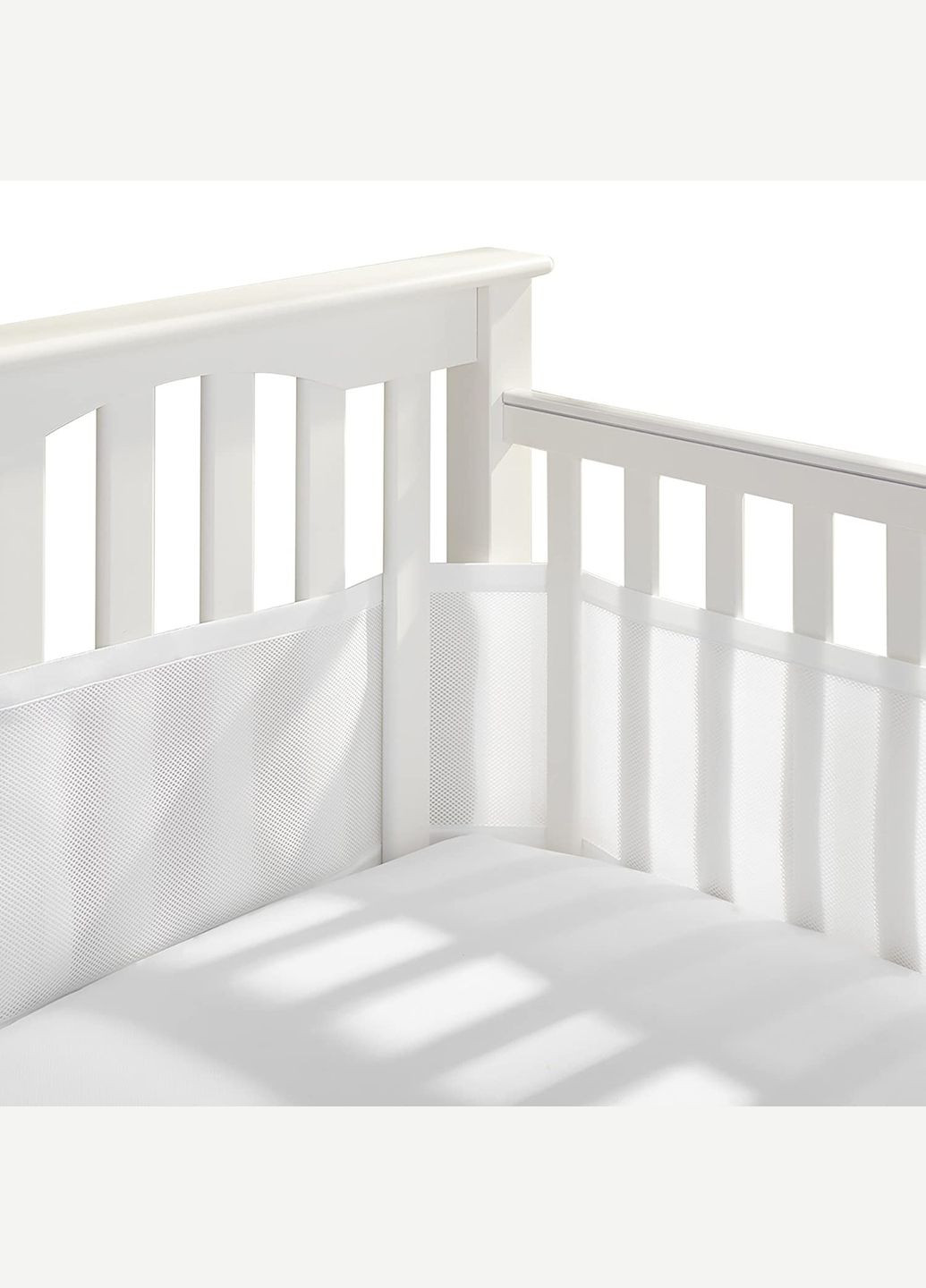 Защитные бортики на кроватку для новорожденного 2в1 защита на кроватку 320*27 см. и 150*27 см. Бортик для кроватки, Белый PAPAELLA (329194624)
