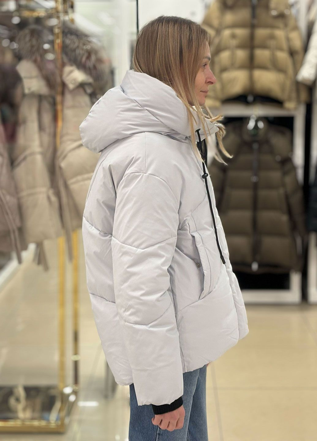 Серо-голубой зимний Пуховик Towmy