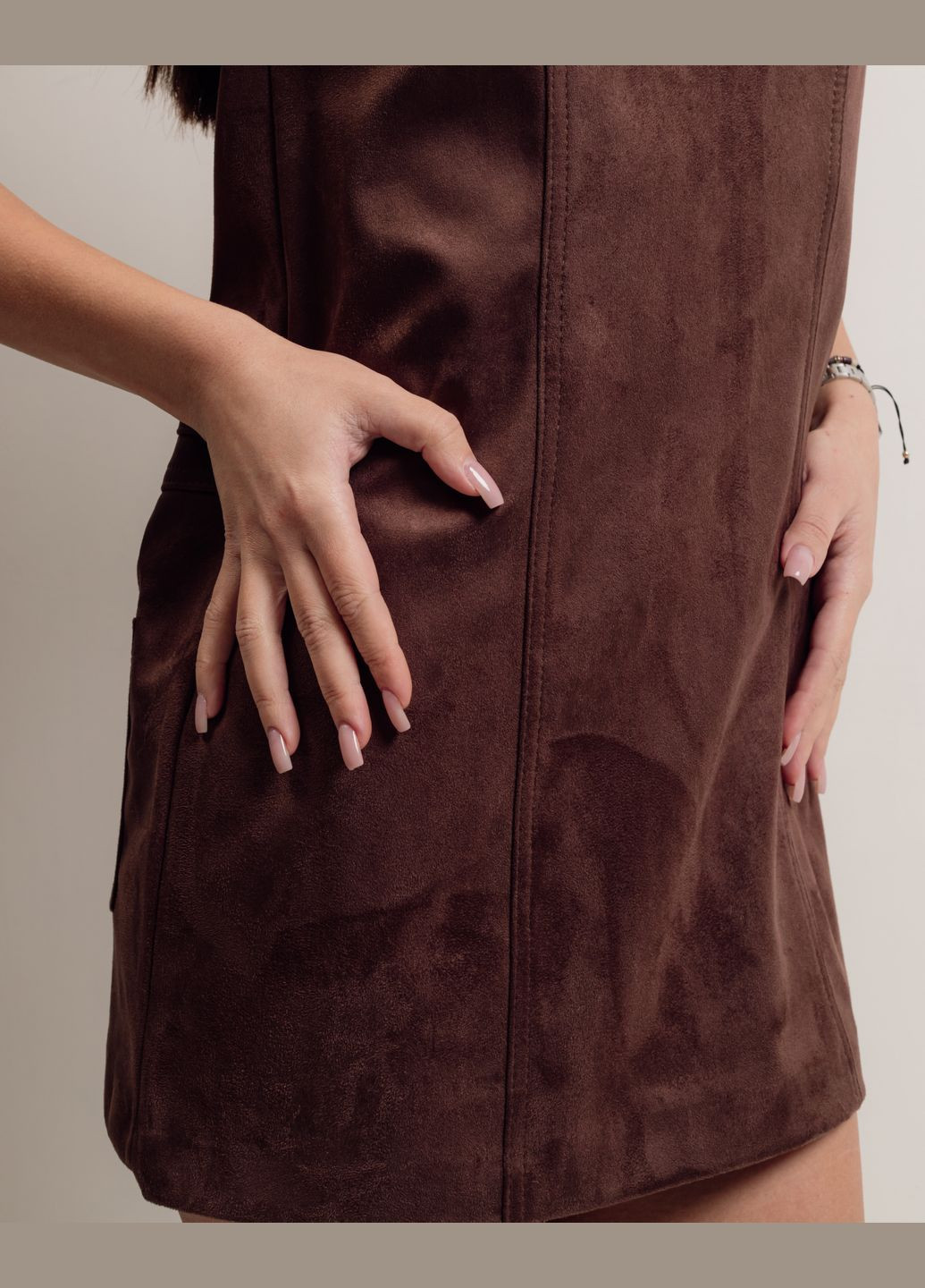 Темно-коричневое кэжуал платье без рукавов шоколад Dilvin