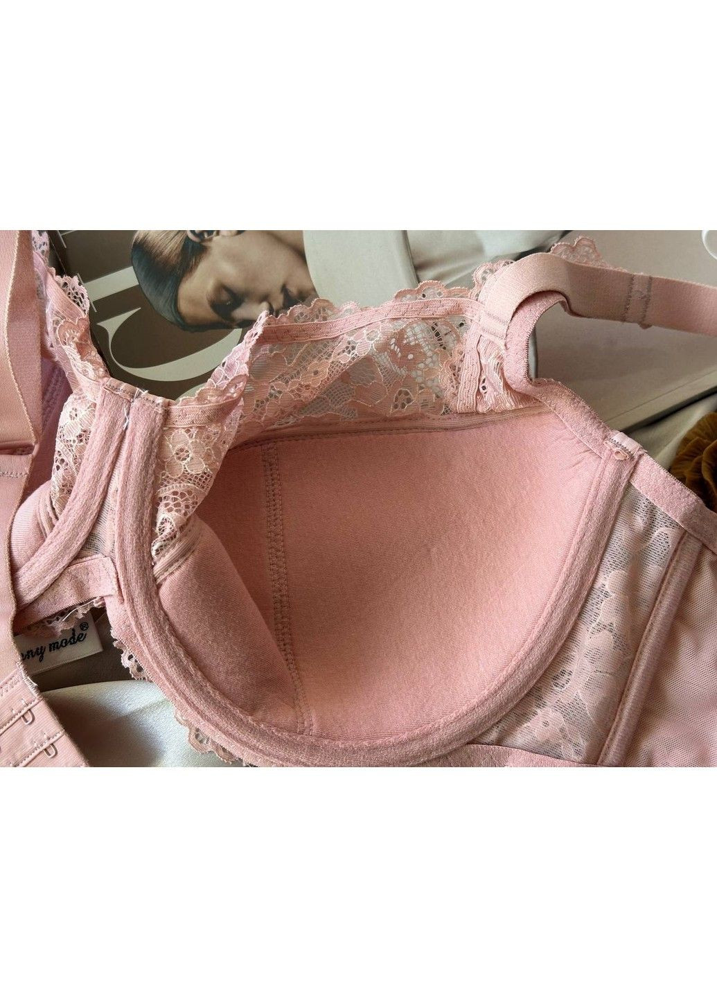 Пудровий бюстгальтер напівпоролоновий 11676 пудровий Lanny Mode