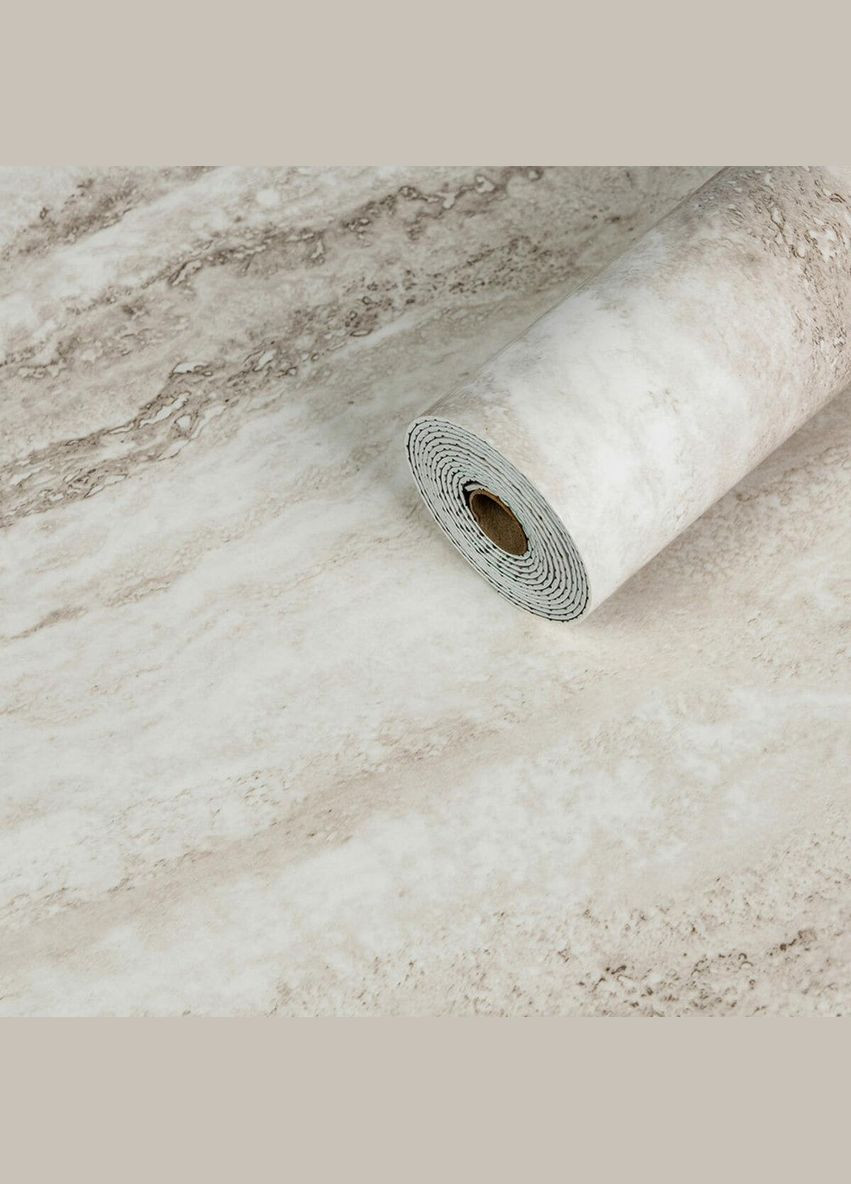 Самоклеюча вінілова плитка в рулоні 600х3000х2мм Перламутровий мармур Глянсова SW-00001283 Sticker Wall (329896111)