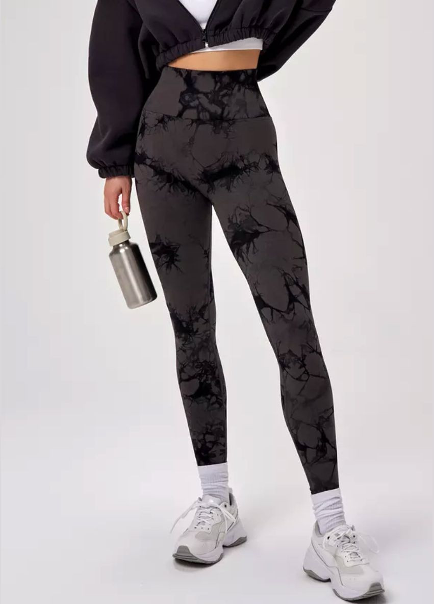 Женские фитнес лосины пушап бесшовные мраморные тай-дай утягивающие для тренировок No Brand (327880652)