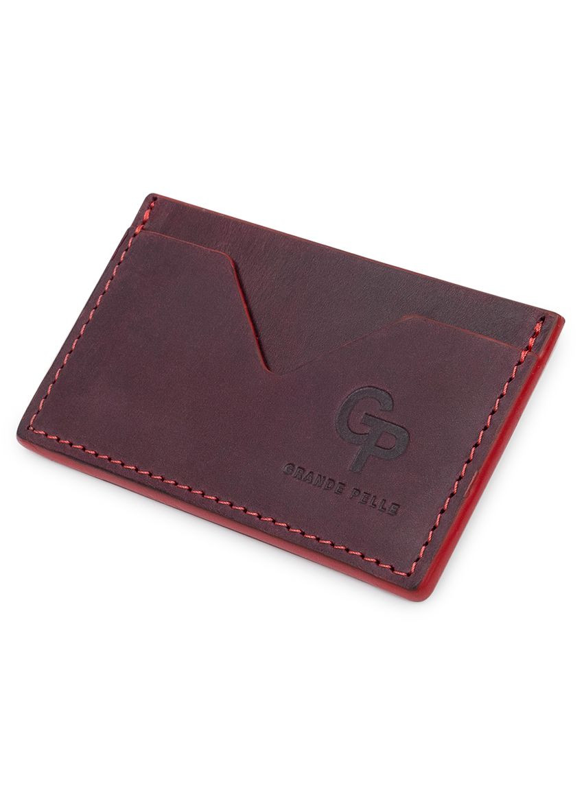 Жіночий картхолдер на 2 відділення з натуральної шкіри бордовий (sku_11527) No Brand (330012730)