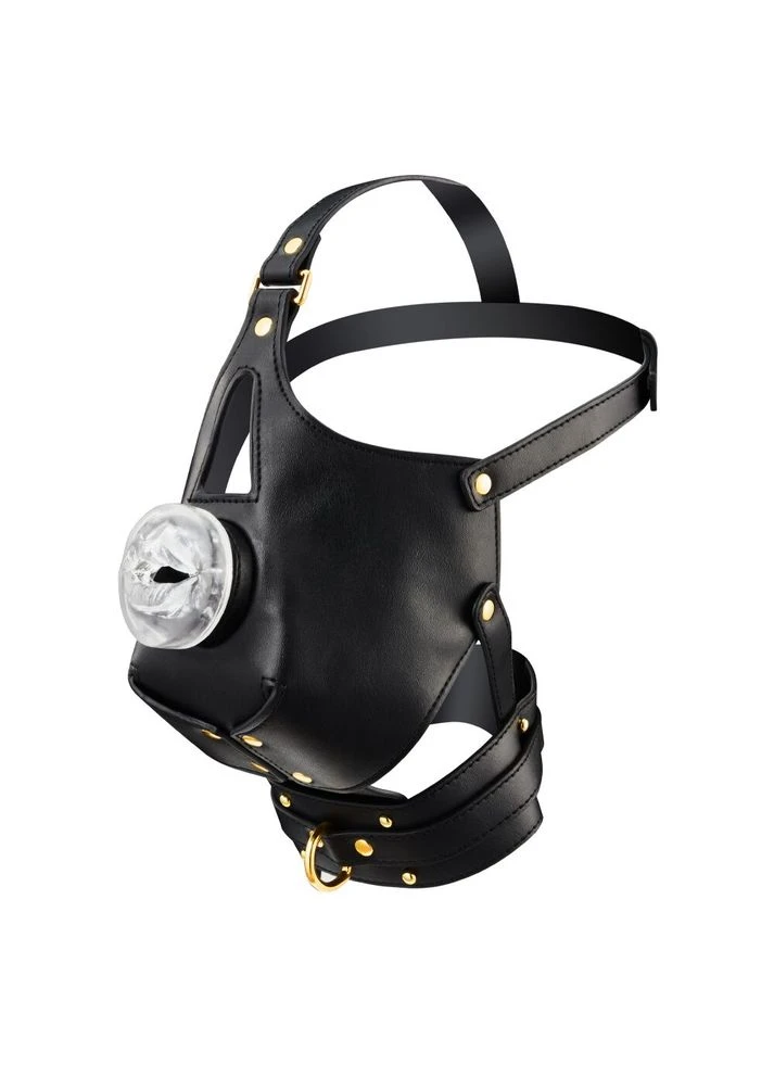 Маска-збруя для орального сексу з повідцем SEVANDA Blowjob Head Muzzle with Leash Lockink (400738311)