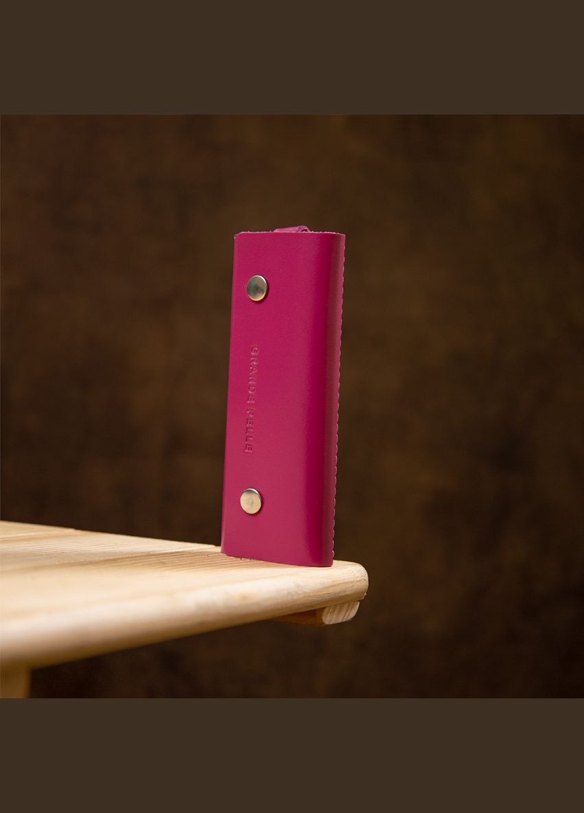 Ключниця тубус шкіряна на кнопках 11349 Фуксія Grande Pelle (319874468)