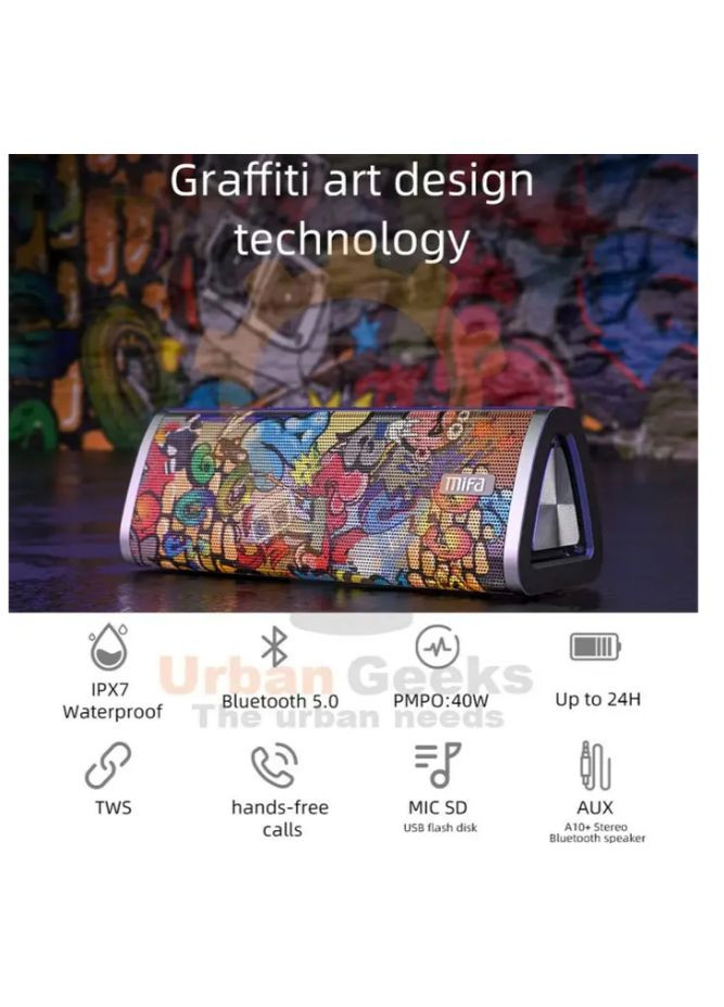 Портативна колонка A10 Plus Graffiti 20 Вт Bluetooth IPX7 MIFA (360406619)