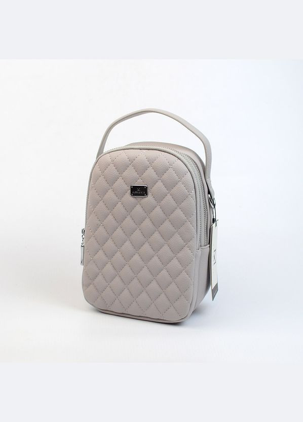 Сіра маленька жіноча вертикальна стьобана міні сумка крос боді для телефону Alex&Mia (338182408)