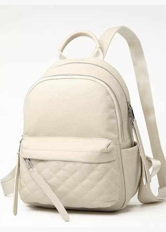 Жіночий шкіряний рюкзак міський. Модний рюкзак жіночий. Рюкзак з натуральної шкіри білий 23479 Tiding Bag (336182103)