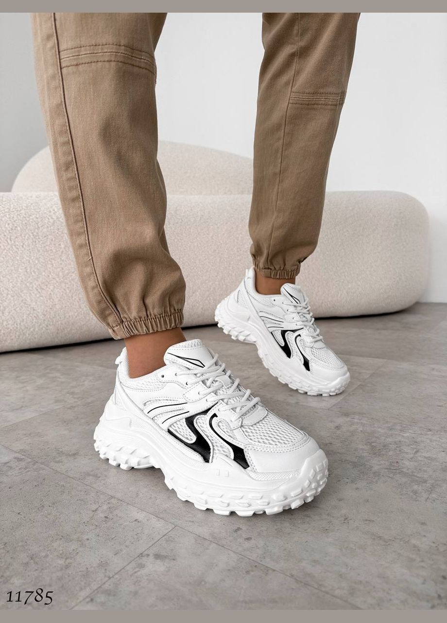 Черно-белые легкие кроссовки No Brand