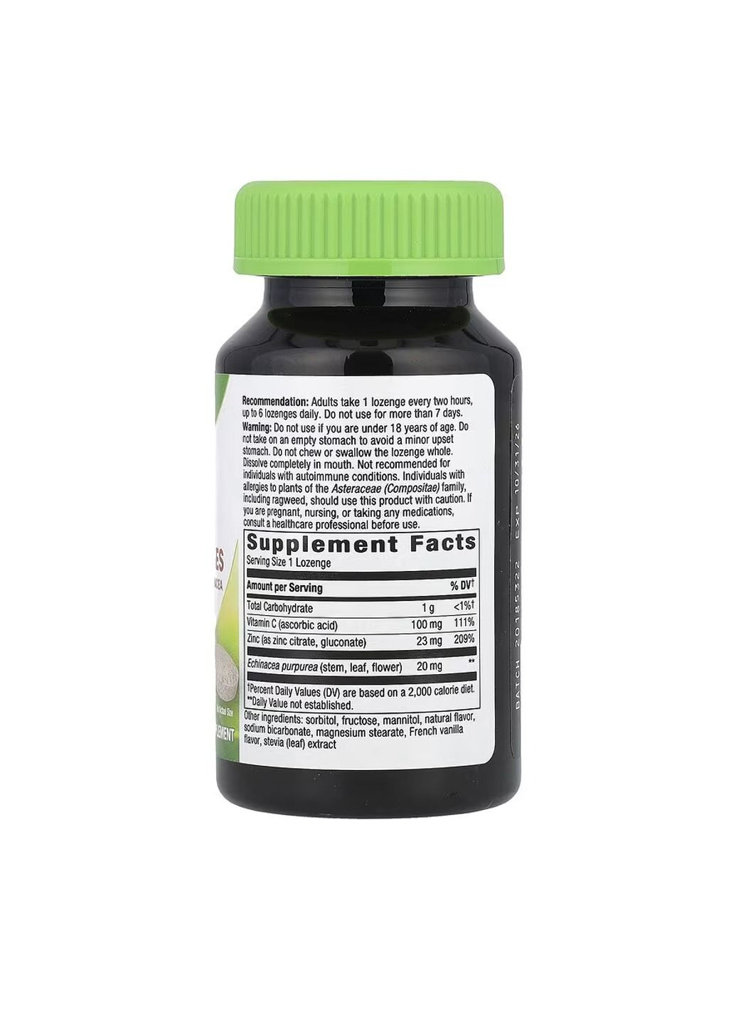 Диетическая добавка Цинк, со вкусом лесных ягод – 60 веганских пастилок Nature's Way (335426549)