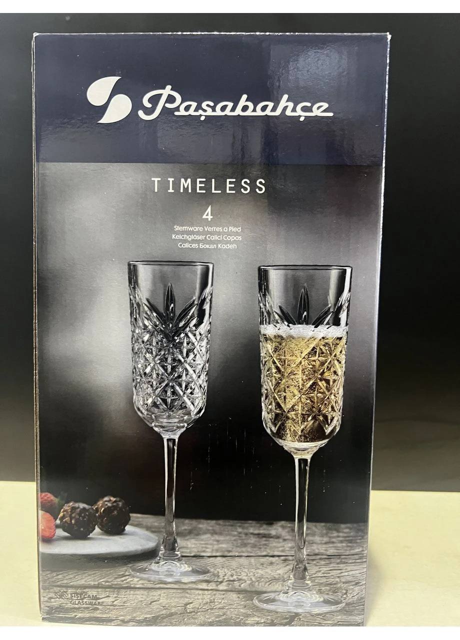 Набір келихів для шампанського Pasabache 440356 Timeless 4*175мл Pasabahce (391091237)
