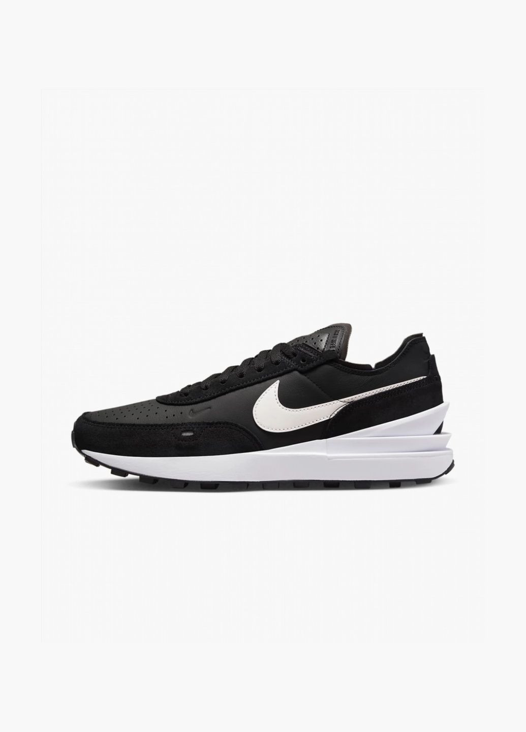 Черные кроссовки мужские waffle one leather black dx9428-001 Nike