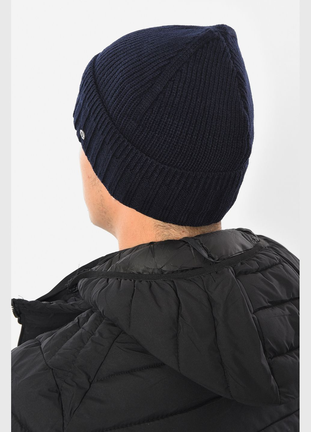 Шапка мужская на флисе темно-синего цвета Let's Shop (307470527)