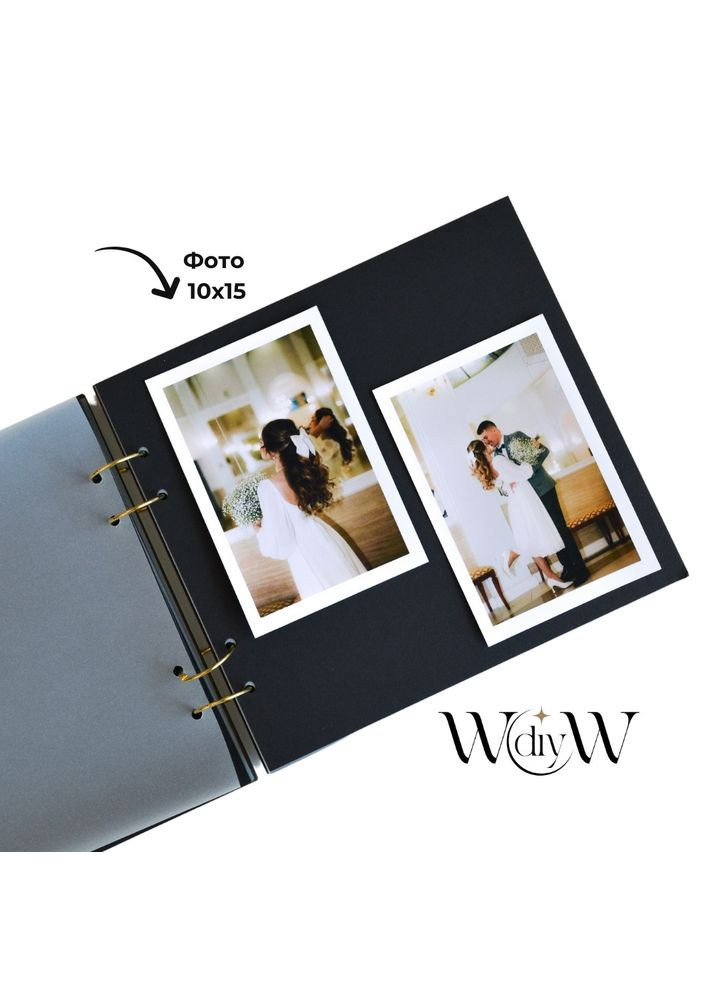 Фотоальбом Wood Our Wedding Day с деревянной обложкой на кольцах | Свадебный альбом для фото WOW DIY (304997294)