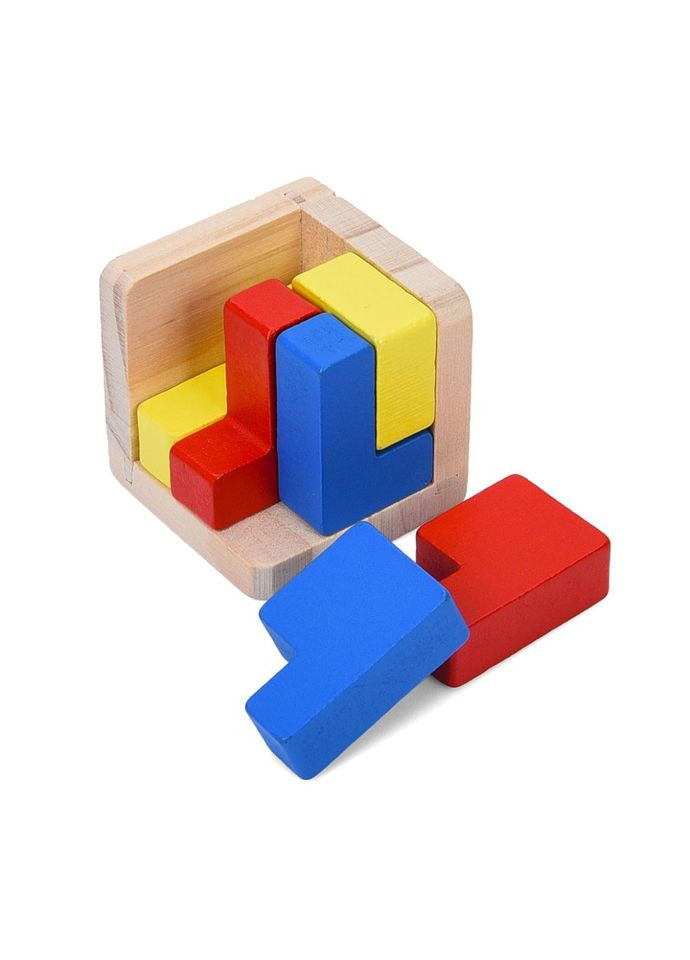Деревянная Куб-головоломка MD 0758-2 подставка 6 элементов Bambi (371402091)