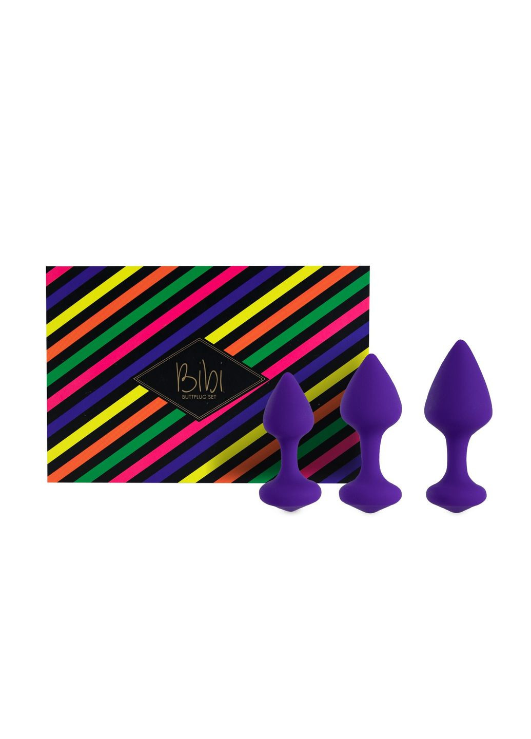 Набір силіконових анальних пробок Bibi Butt Plug Set 3 pcs Purple FeelzToys (291441979)