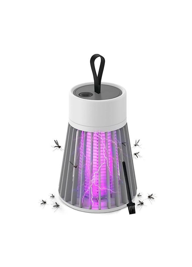 Пастка-лампа від комах Mosquito killing Lamp YG-002 акумуляторна з LED підсвічуванням та USB-зарядкою Сіра No Brand (282963440)