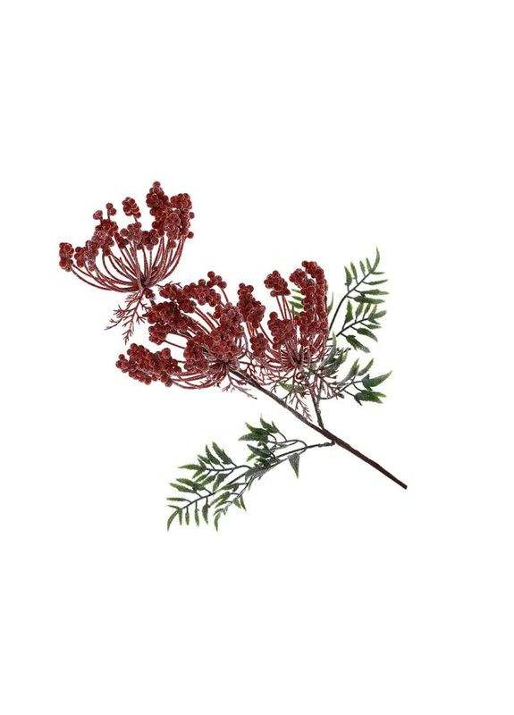 Искусственные материалы для декора 60см Декоративная ветка хвои с ягодами No Brand (366734718)
