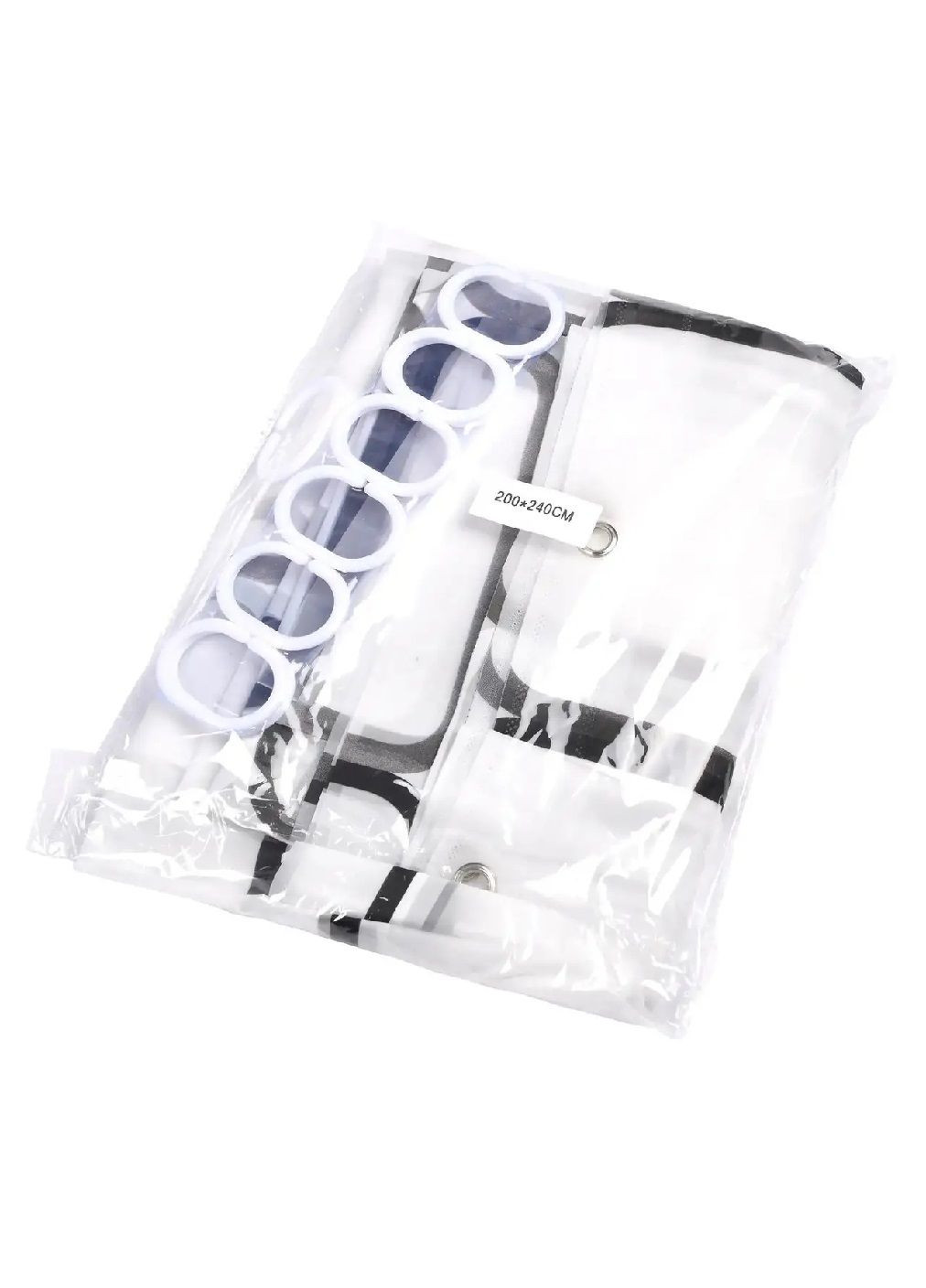 Шторка фіранка водонепроникна для душу у ванну з металевими люверсами пластиковими кільцями 240х200 см (479710-Prob) Unbranded (322895707)