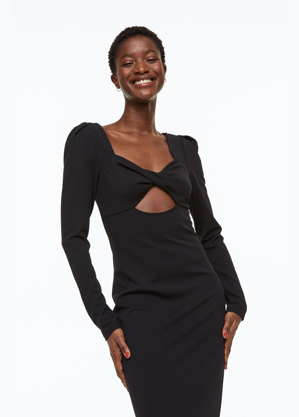 Черное кэжуал платье H&M однотонное