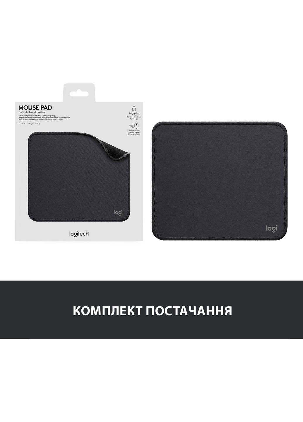 Игровая поверхность Mouse Pad Studio Graphite (956-000049) Logitech (370614522)