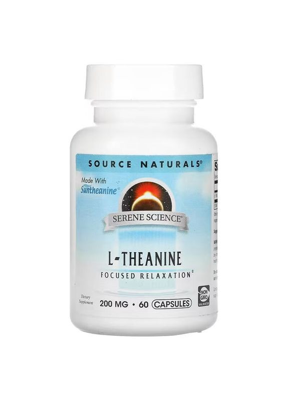 Аминокислота L-Theanine 200 mg, 60 капсул Source Naturals (322208424)