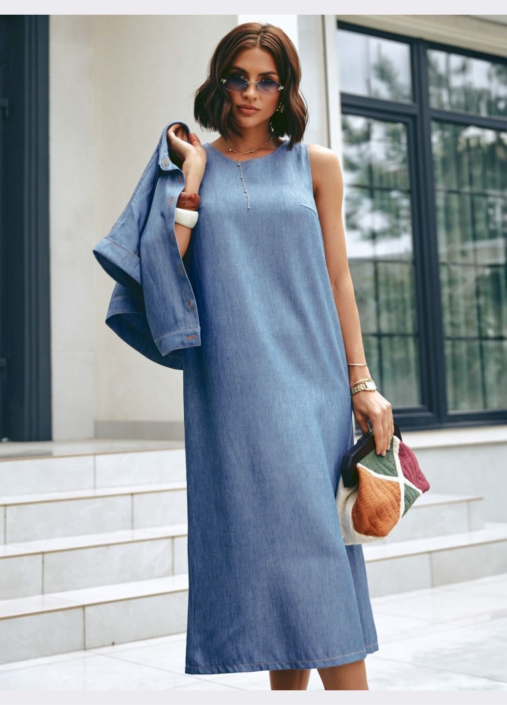 костюм с рубашкой и платьем голубой Dressa (338182099)