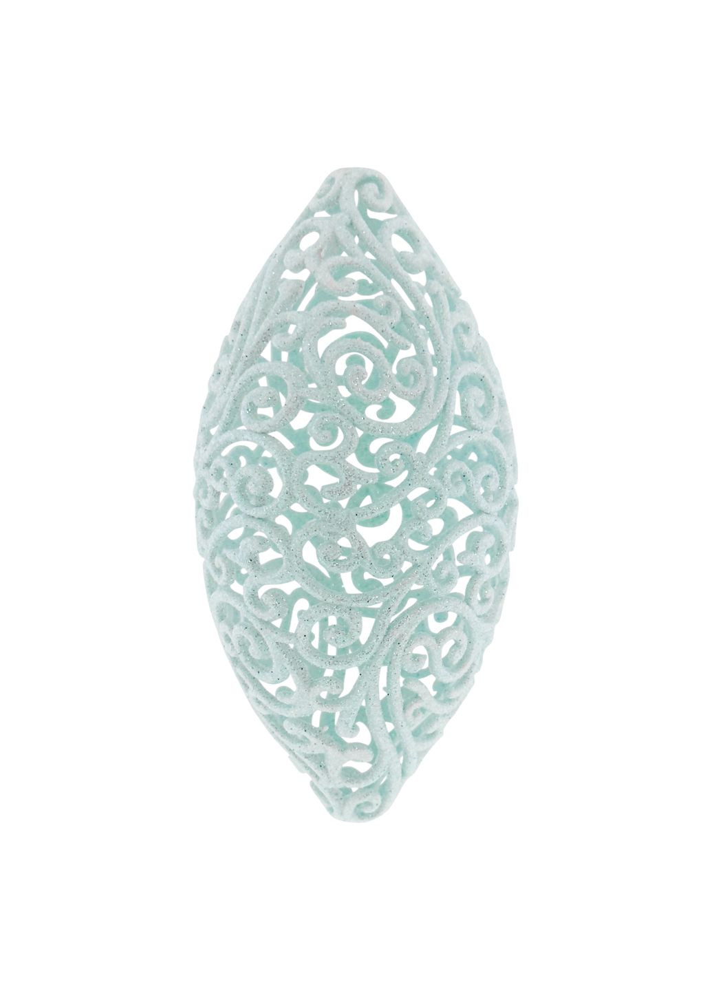 Елочное украшение Ажурный овал большой белый 7х7х14 см MIS LT (365627729)