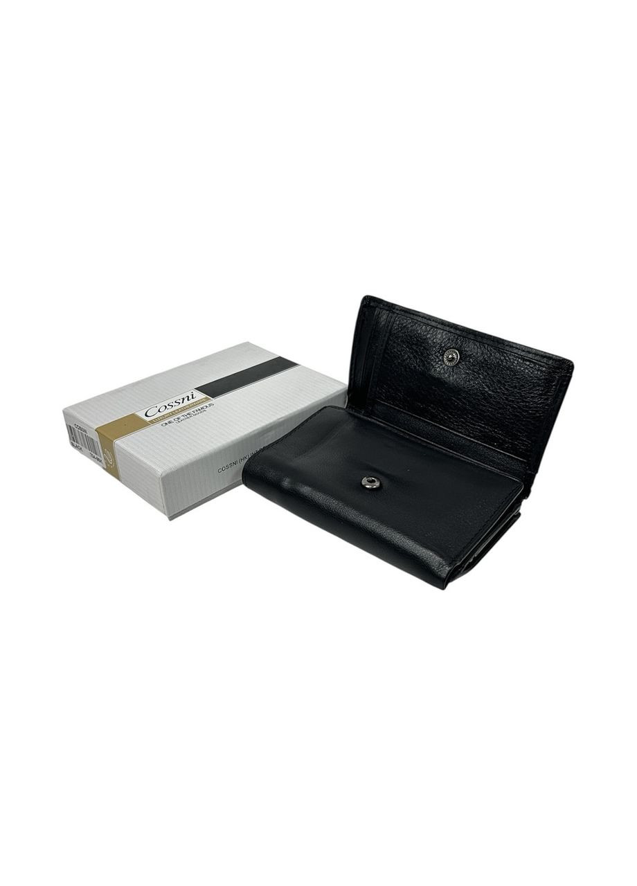 Жіночий гаманець з натуральної шкіри 704-96 чорний 12.5 х 9 х 2.5 Cossni (367263621)