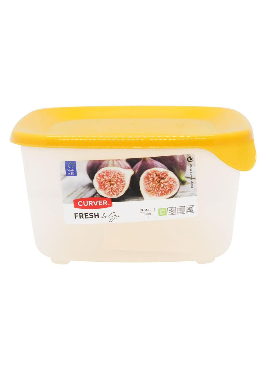 Контейнер для пищевых продуктов пластиковый с крышкой Fresh&Go 1200 мл, желтая крышка (00560) Curver (334008835)